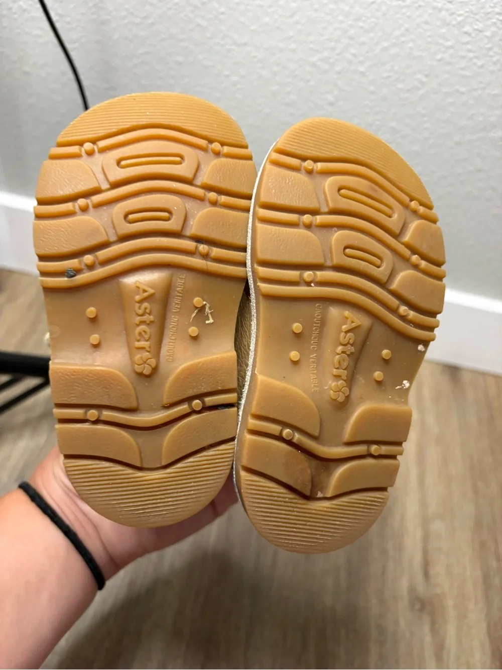 Aster Toddler Leather Ankle Boots Size 21 Tan Supportive First Walker Shoes